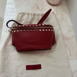 Valentino Red Beltbag with Gold-Tone Accents